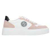 Dames Roze & Wit Leren & Velours Sneakers Er00113063 Estro , White , D...