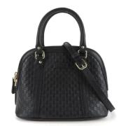 Pre-owned Leather handbags Gucci Vintage , Black , Dames