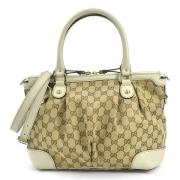 Pre-owned Canvas handbags Gucci Vintage , Beige , Dames