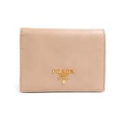 Pre-owned Leather wallets Prada Vintage , Beige , Dames