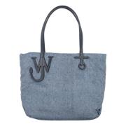 Blauwe Anker Denim Tote Tas JW Anderson , Blue , Unisex