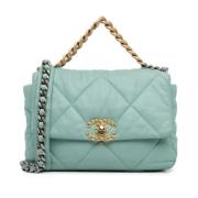 Pre-owned Leather shoulder-bags Chanel Vintage , Blue , Dames