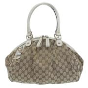 Pre-owned Canvas handbags Gucci Vintage , Beige , Dames