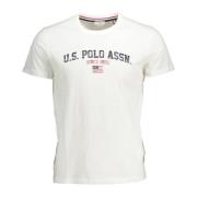 Logo Print Crew Neck Cotton Tee U.s. Polo Assn. , White , Heren