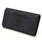 Pre-owned Canvas wallets Chanel Vintage , Black , Dames