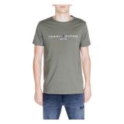 Logo Tee Heren Katoen Collectie Tommy Hilfiger , Green , Heren