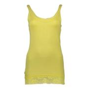 Gele Kant-Inzet Tanktop Silvian Heach , Yellow , Dames