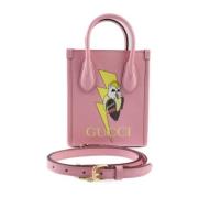 Pre-owned Leather handbags Gucci Vintage , Pink , Dames