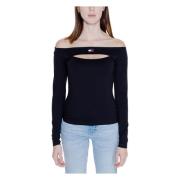 Dames Badge T-Shirt Collectie Tommy Jeans , Black , Dames