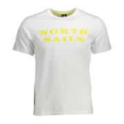 Logo Print Tee Casual Stijl North Sails , White , Heren