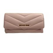 Stijlvolle Trifold Leren Portemonnee met Knoop Michael Kors , Pink , D...