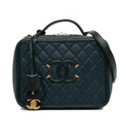 Pre-owned Leather chanel-bags Chanel Vintage , Blue , Dames