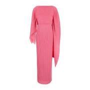 Roze Geplooide Chiffon Asymmetrische Mouw Jurk Solace London , Pink , ...