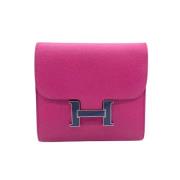 Pre-owned Leather wallets Hermès Vintage , Pink , Dames