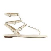 Witte Leren Sandalen Ss22 Valentino Garavani , White , Dames