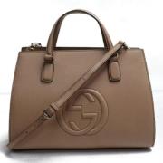 Pre-owned Leather shoulder-bags Gucci Vintage , Beige , Dames