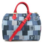 Pre-owned Canvas handbags Louis Vuitton Vintage , Blue , Dames