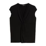 Zwarte Mouwloze Gedrapeerde Top Lyocell Jersey Max Mara Weekend , Blac...