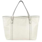 Pre-owned Leather totes Gucci Vintage , White , Dames