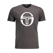 Logo Print Crew Neck Cotton T-Shirt Sergio Tacchini , Gray , Heren