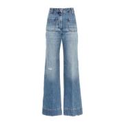 Stijlvolle Denim Jeans Victoria Beckham , Blue , Dames