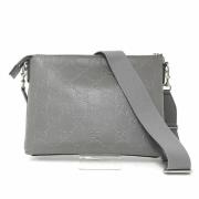 Pre-owned Leather shoulder-bags Gucci Vintage , Gray , Dames