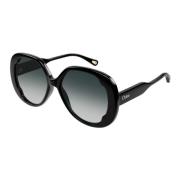 Elegante zonnebril in kleur 001 Chloé , Black , Dames