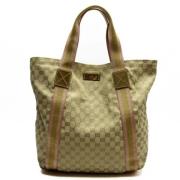 Pre-owned Canvas totes Gucci Vintage , Beige , Dames