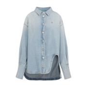 Lichtblauwe Denim Shirt The Attico , Blue , Dames