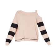 Gestreepte Boothals Trui Liu Jo , Pink , Dames