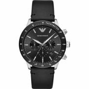 Roestvrijstalen leren band herenhorloge Emporio Armani , Gray , Heren