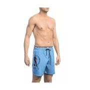 Gelaagde zwemshorts met uniek detail Bikkembergs , Blue , Heren