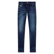 Skinny Donkerblauwe Denim 1979 Sleenker Diesel , Blue , Heren