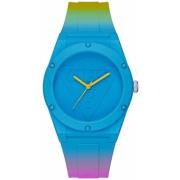 Blauw Rubberen Band Kwarts Horloge Guess , Blue , Unisex