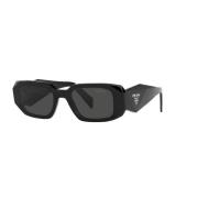 Vierkante zonnebril in zwart met grijze lenzen Prada , Black , Dames