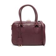 Bourgondische Leren Handtas met Gouden Hardware Golden Goose , Purple ...