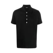 Monogram Patroon Polo Shirt Balmain , Black , Heren