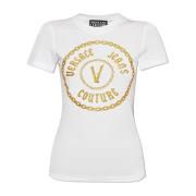 Bedrukt T-shirt Versace Jeans Couture , White , Dames