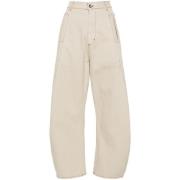 Beige Denim Broek met Contraststiksels Henrik Vibskov , Beige , Dames