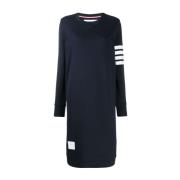 Blauwe Gestreepte Logo Jurk Thom Browne , Blue , Dames