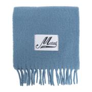 Sjaal met logo patch Marni , Blue , Dames