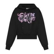 Sweatshirt met logo Versace Jeans Couture , Black , Dames