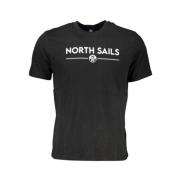 Zwart Print Logo T-shirt North Sails , Black , Heren