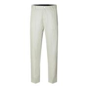 Linnen Chino Broek Zand Ivoor Selected Homme , Beige , Heren