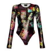 Body met patroon Versace Jeans Couture , Black , Dames