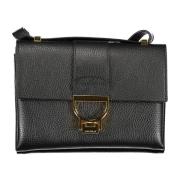 Zwarte Leren Handtas - Klassieke Stijl Coccinelle , Black , Dames