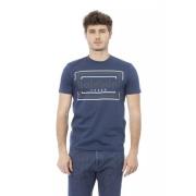 Blauw Katoenen Trendy T-shirt Baldinini , Blue , Heren