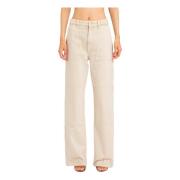 Ecru Carpenter Jeans Straight Leg Helmut Lang , Beige , Dames