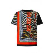 Zebra Print Logo T-Shirt Just Cavalli , Multicolor , Heren