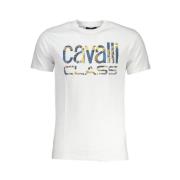 Print Logo Ronde Hals T-Shirt Cavalli Class , White , Heren